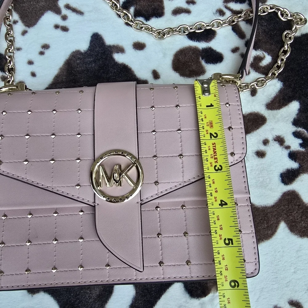 Michael Kors Pink Quilted Clutch with Metallic Accents - Picture 8 of 8